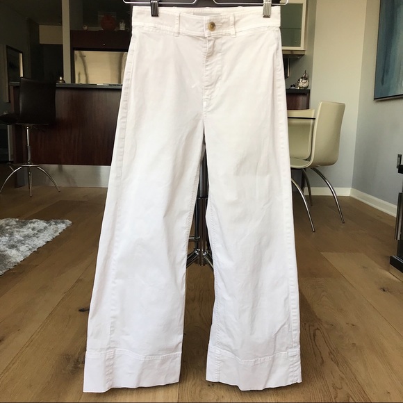 wide leg cropped chinos